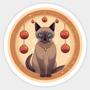Burmese Cat Xmas Ornament, Love Cats Sticker